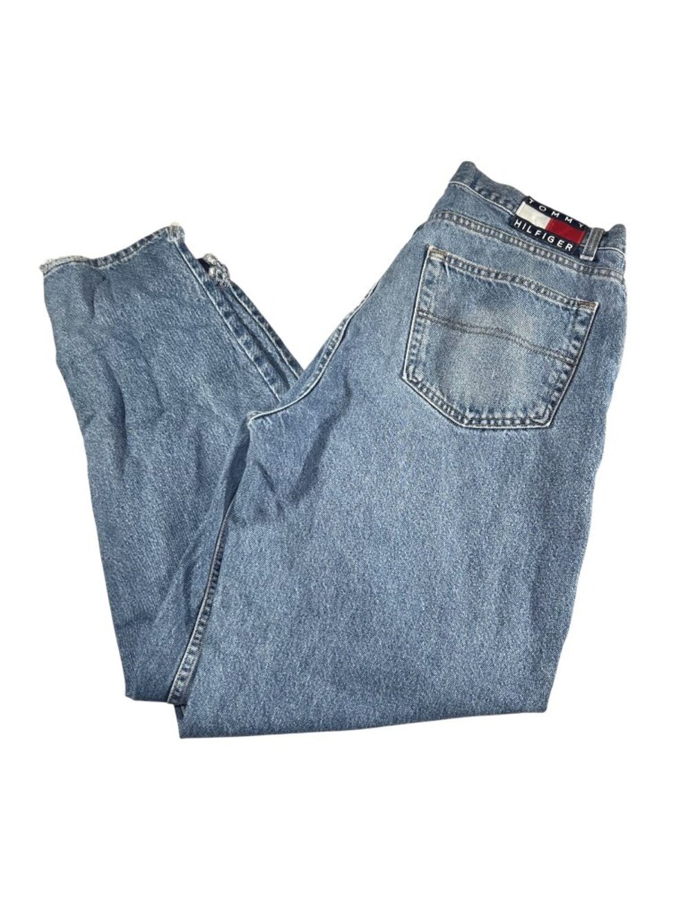 Vintage 90s Tommy Hilfiger Mens Distressed Freedom Jeans Size 34x32 Made In USA